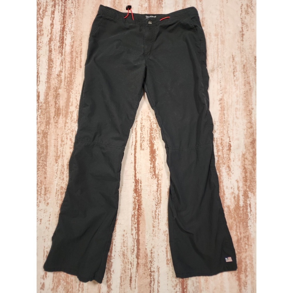 Vintage Y2K Polo Jeans Co Bungee Flare Pants‎ Womens 8 Black Red Tech Gorpcore